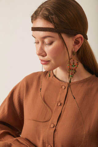 Hakim Yaka Müslin Gömlek Taba - 4