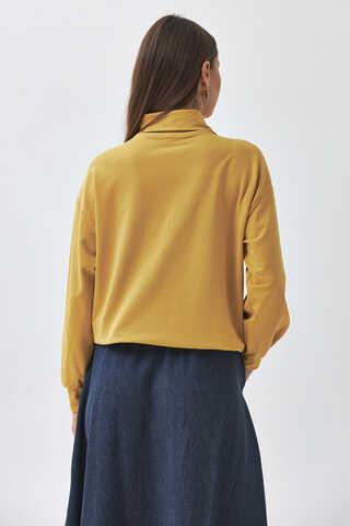 Half Button Sweatshirt Mustard - 11