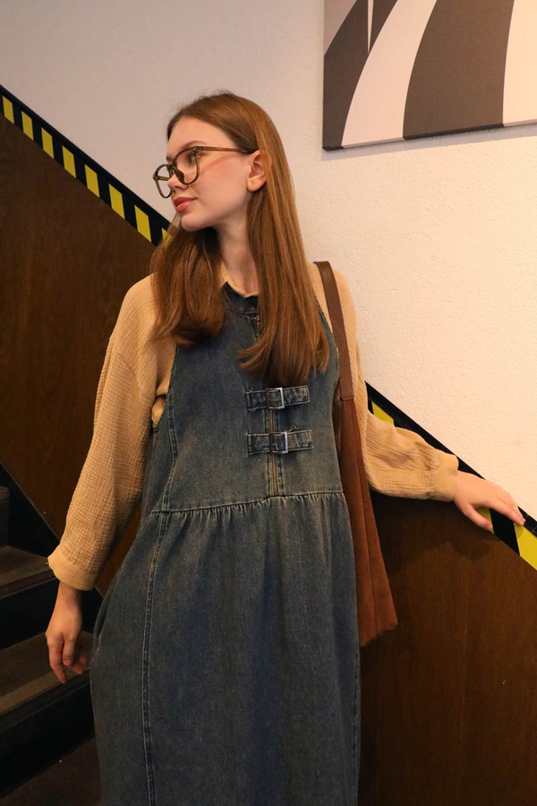 Halter Yaka Denim Jile Koyu Mavi - 12