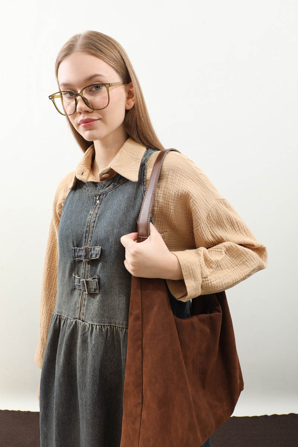 Halter Yaka Denim Jile Koyu Mavi - 17