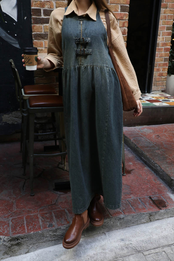 Halter Yaka Denim Jile Koyu Mavi - 7