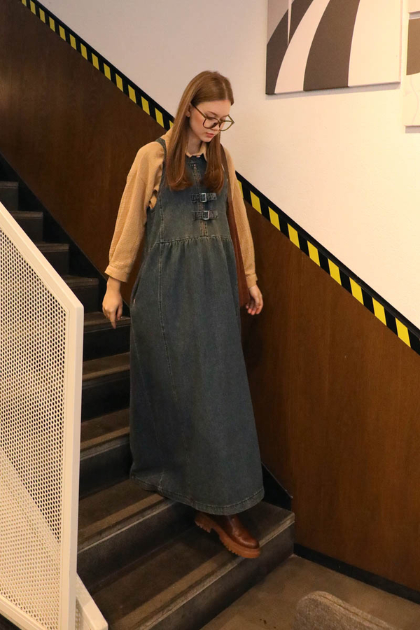 Halter Yaka Denim Jile Koyu Mavi - 11