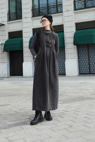 Halter Yaka Denim Jile Siyah - 4