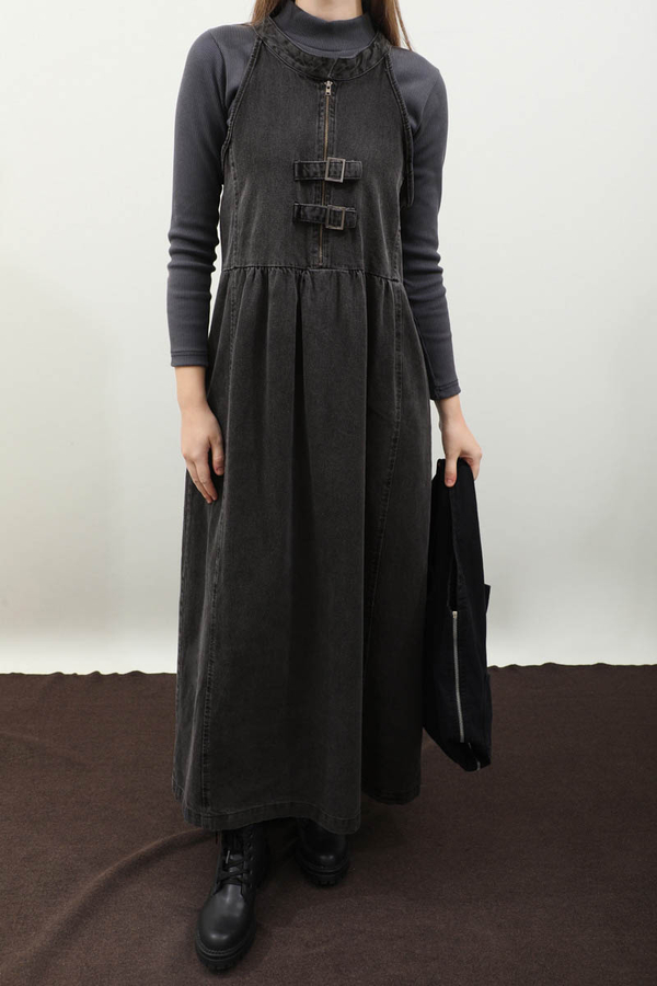 Halter Yaka Denim Jile Siyah - 11