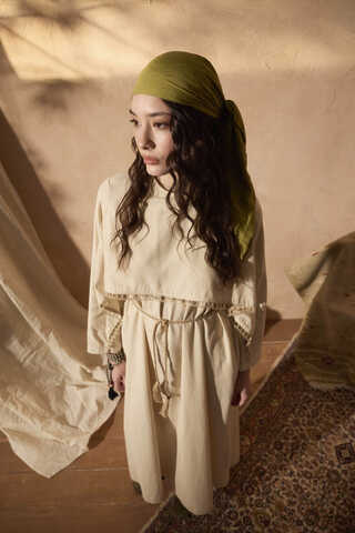 Wicker Trimmed Dilge Dress Stone - 3