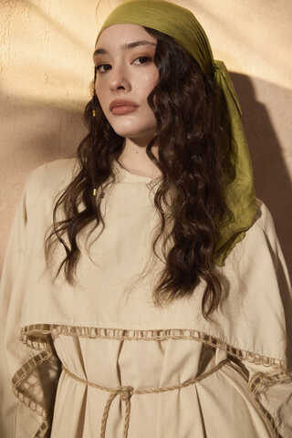 Wicker Trimmed Dilge Dress Stone - 4