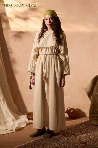 Wicker Trimmed Dilge Dress Stone - 1