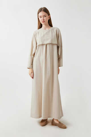 Wicker Trimmed Dilge Dress Stone - 6