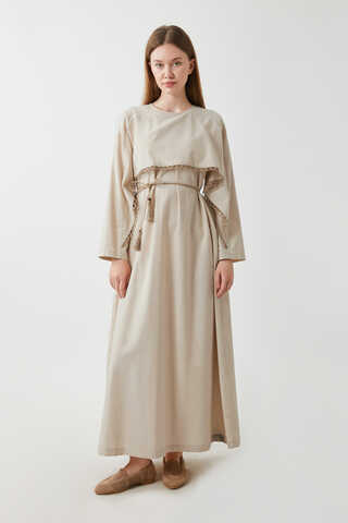 Wicker Trimmed Dilge Dress Stone - 7