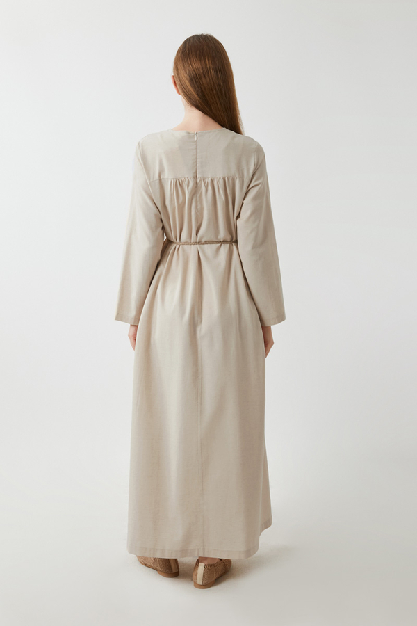 Wicker Trimmed Dilge Dress Stone - 13