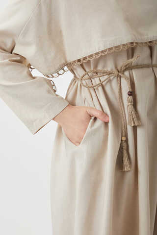 Wicker Trimmed Dilge Dress Stone - 10