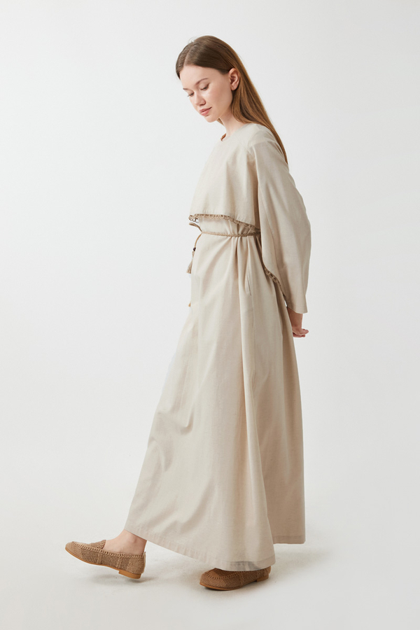 Hasır Biyeli Dilge Elbise Taş - 12