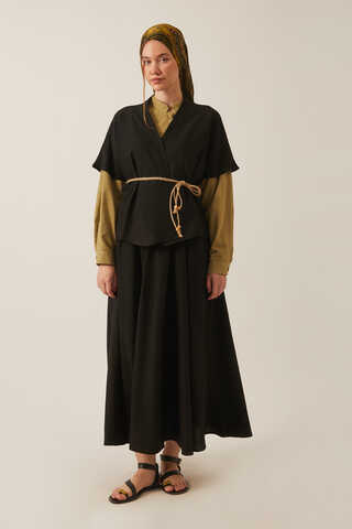 Hasır Biyeli Etek Takım Siyah - 3