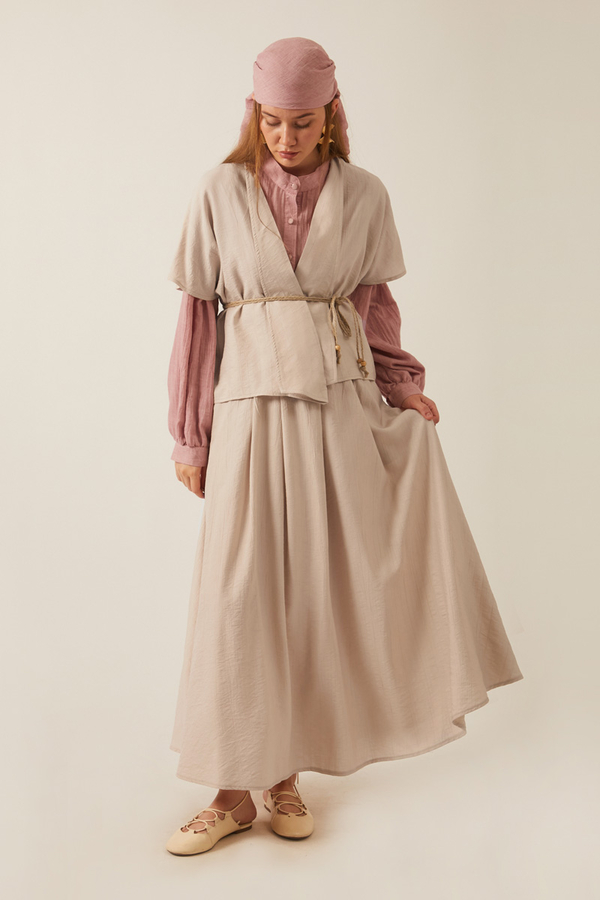 Hasır Biyeli Etek Takım Taş - 5