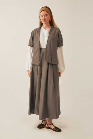 Hasır Biyeli Etek Takım Toprak - 2