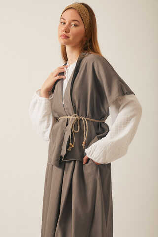 Hasır Biyeli Etek Takım Toprak - 5