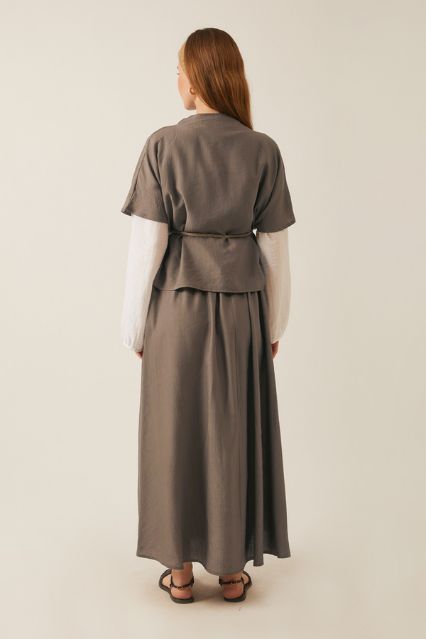 Hasır Biyeli Etek Takım Toprak - 11