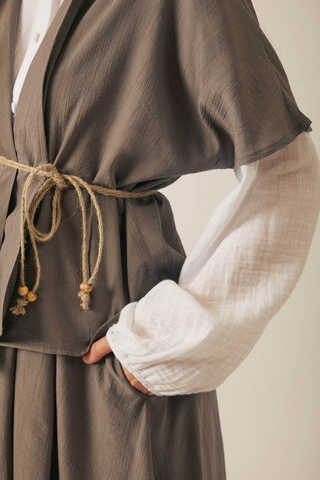 Hasır Biyeli Etek Takım Toprak - 6