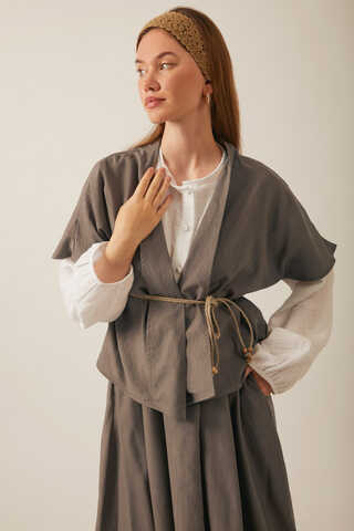 Hasır Biyeli Etek Takım Toprak - 8