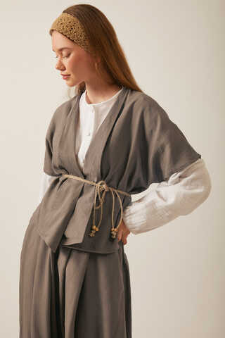 Hasır Biyeli Etek Takım Toprak - 10