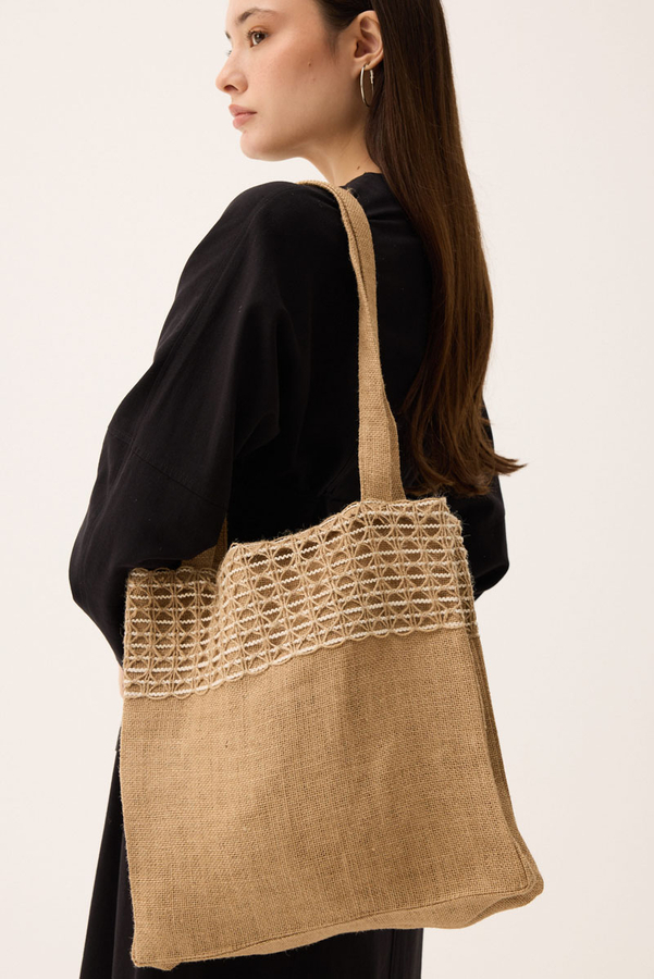 Hasır Çanta Camel - 14