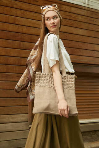 Hasır Çanta Camel - 2