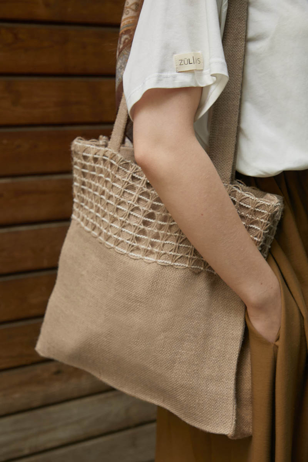 Hasır Çanta Camel - 7