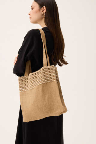 Hasır Çanta Camel - 9