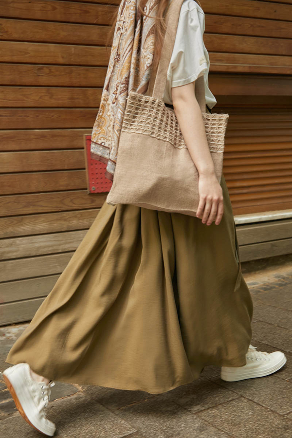 Hasır Çanta Camel - 4