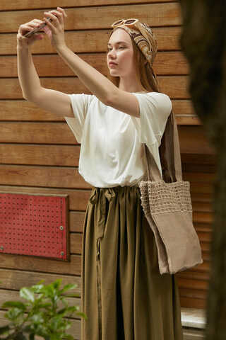 Hasır Çanta Camel - 3