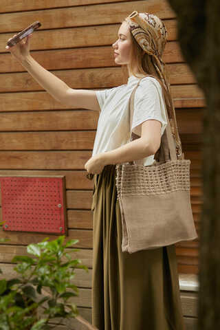 Hasır Çanta Camel - 1