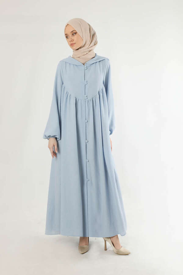 Hat Dress Abaya Baby Blue - 1