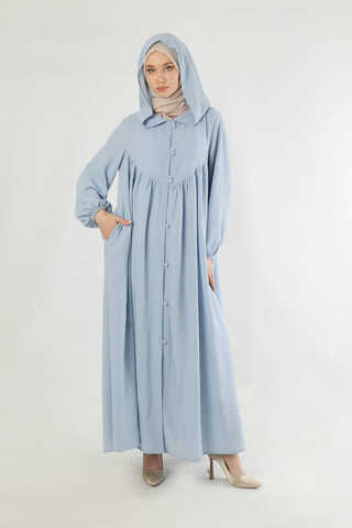 Hat Dress Abaya Baby Blue - 3