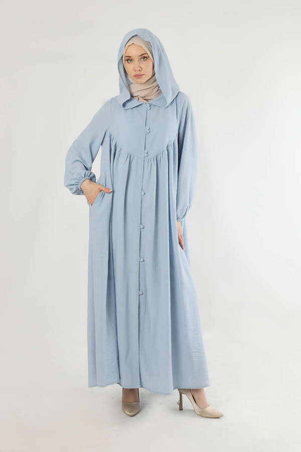 Hat Dress Abaya Baby Blue - 3
