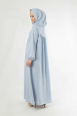 Hat Dress Abaya Baby Blue - 4