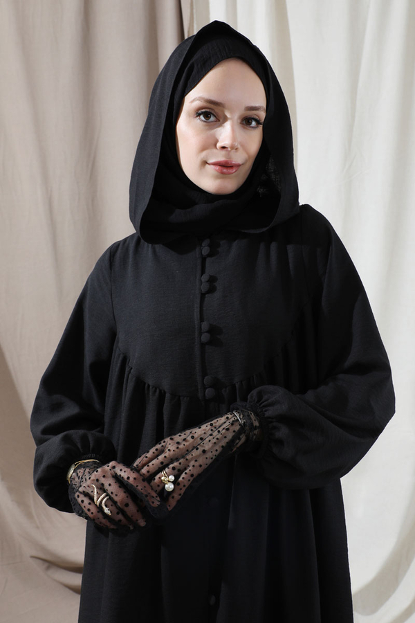 Hat Dress Abaya Black - 2