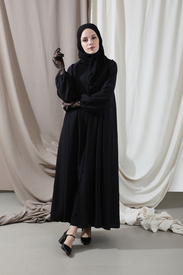 Hat Dress Abaya Black - 1