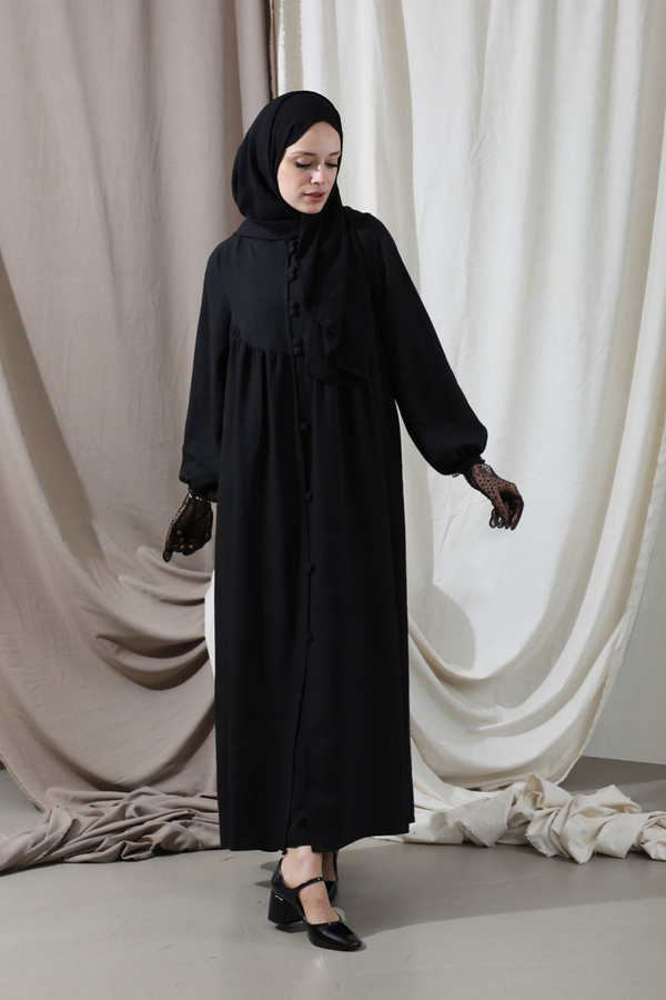 Hat Dress Abaya Black - 5