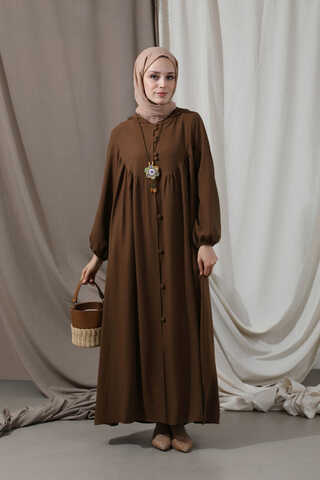 Hat Dress Abaya Brown - 1
