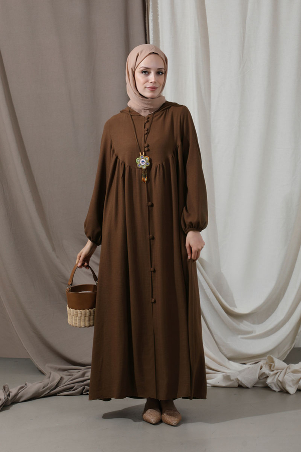Hat Dress Abaya Brown - 1