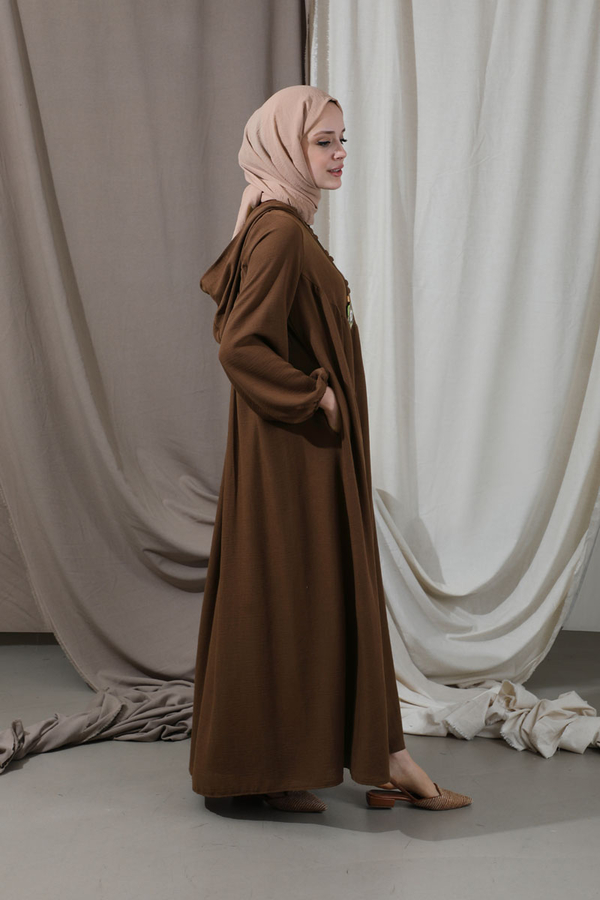 Hat Dress Abaya Brown - 3
