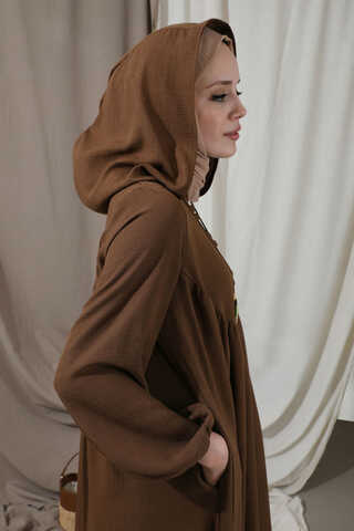 Hat Dress Abaya Brown - 4