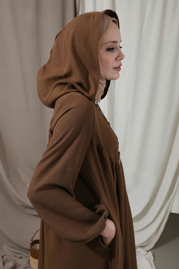 Hat Dress Abaya Brown - 4