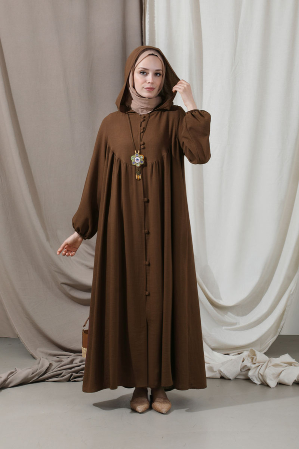 Hat Dress Abaya Brown - 5