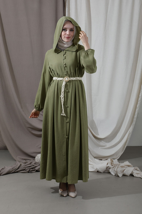 Hat Dress Abaya Khaki - 1