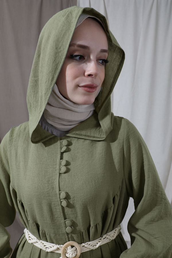 Hat Dress Abaya Khaki - 4