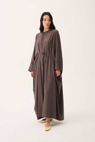 Hayal Abaya Takım Kahverengi - 4