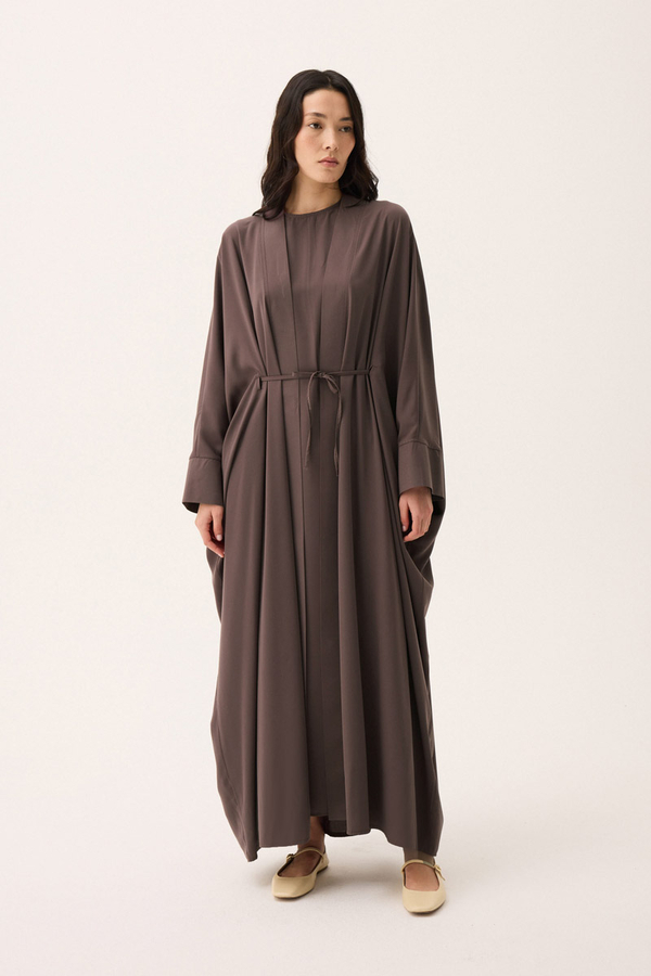 Hayal Abaya Takım Kahverengi - 2