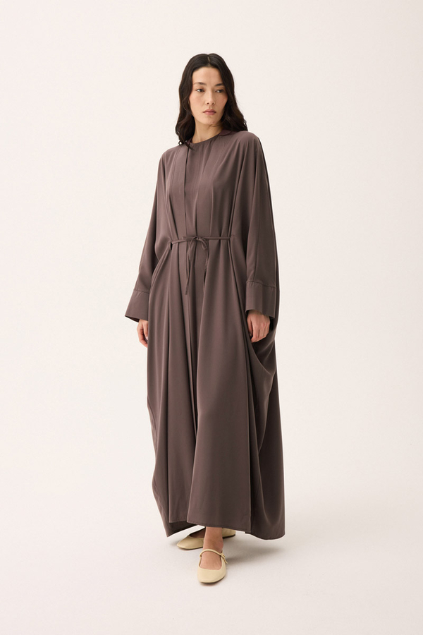 Hayal Abaya Takım Kahverengi - 4