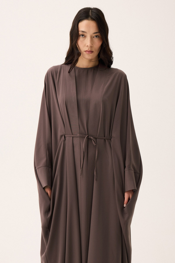 Hayal Abaya Takım Kahverengi - 1